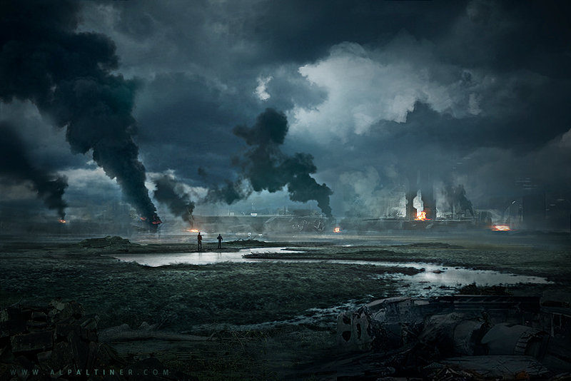 Illustration for article titled Astounding Concept Art of Cities Being Demolished